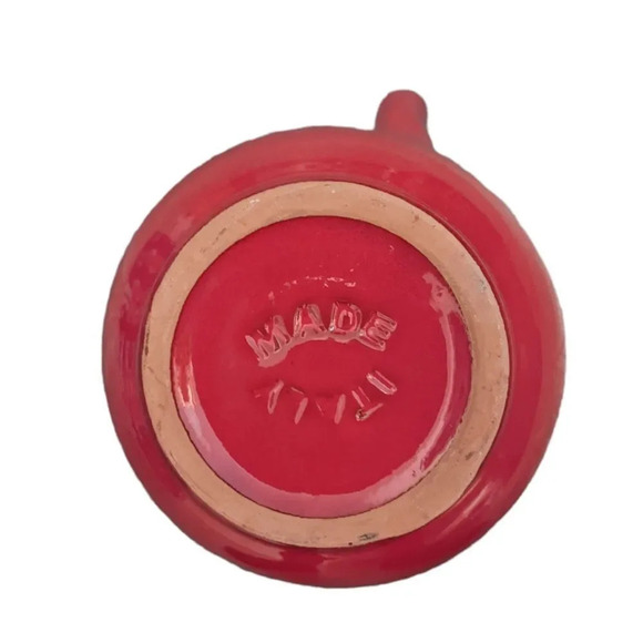 Red Ombre Italian Pottery Pitcher with Handle - Picture 7 of 7